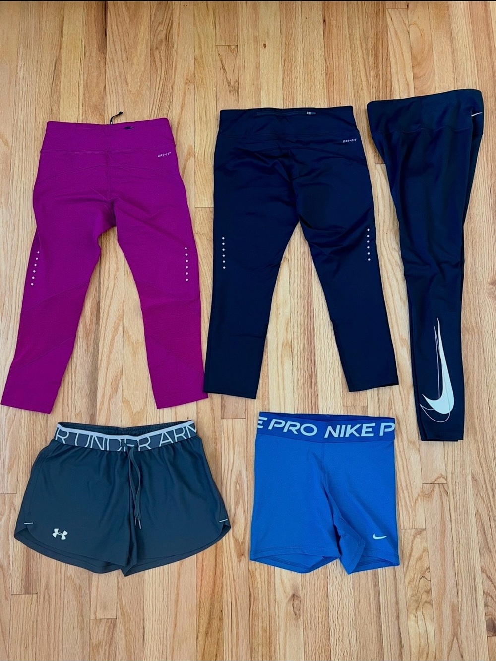 Nike Dri-Fit Athletic Leggings and Shorts Bundle women’s size Small